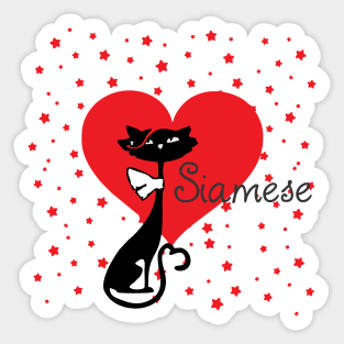 Siamese Cat Lover Retro Sticker